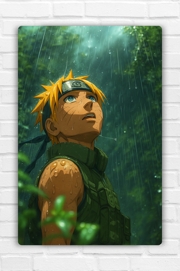 Naruto in the Rain: Metal Poster
