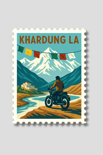 Khardung La With Rider Sticker