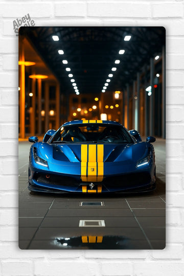 Ferrari F8 Tributo Car Metal Poster