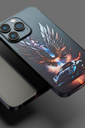 Car with Angel wing Mobile Skin 1319
