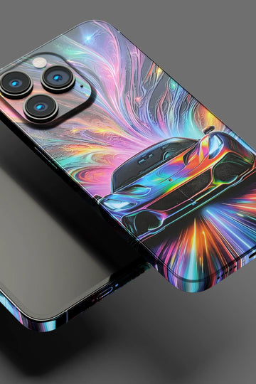 Sports Car With Neon Light Mobile Skin 1666