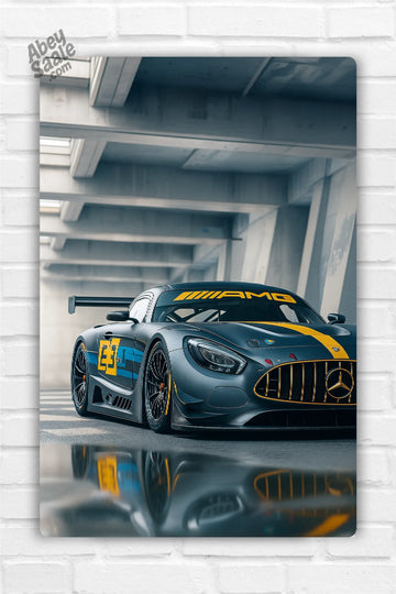 Mercedes AMG GT Race Car Metal Poster