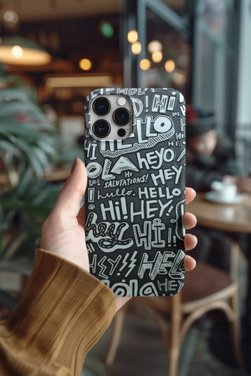 Hello Black Design Mobile Skin 1744