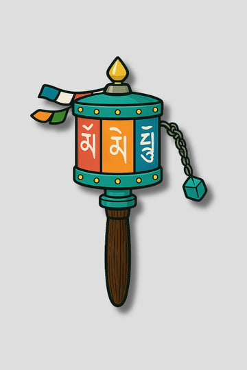 Tibetan Buddhist Prayer Wheel Sticker