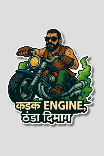 Kadak Engine Thanda Dimag Sticker