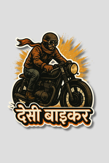 Desi Biker Sticker