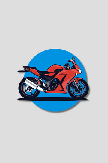 Red Sport Bike Sticker