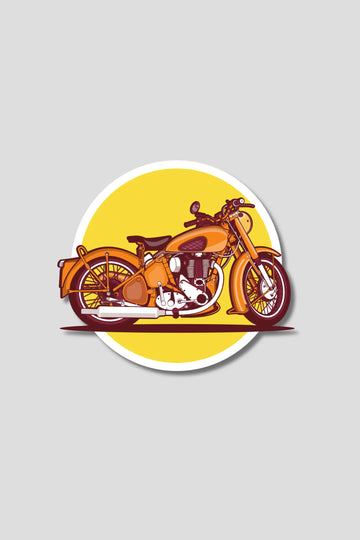 Orange Royal Enfield Bike Sticker
