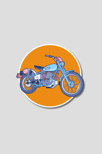 Blue Royal Enfield Bike Sticker