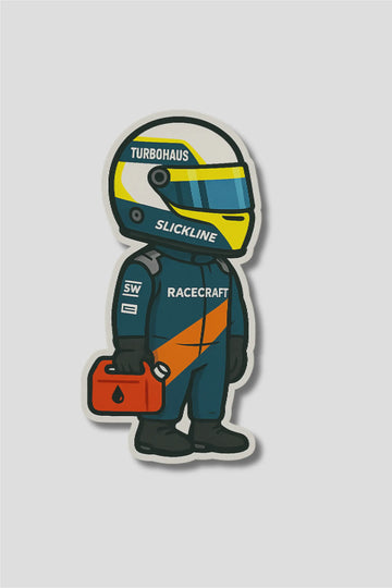 Formula 1 Racing Car Driver Blue Sticker