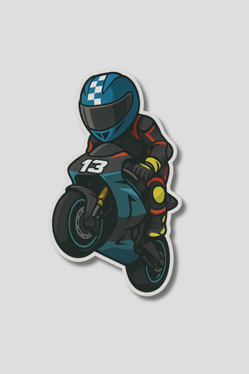 Motorcycle Racer On Sportbike 13 Sticker