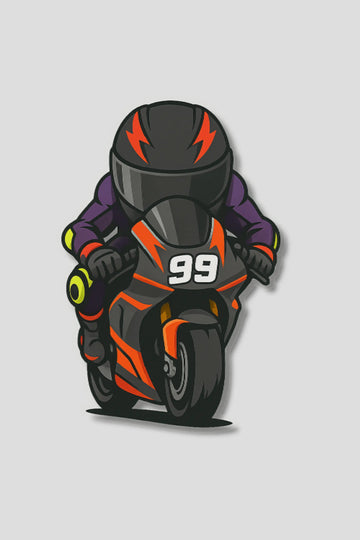 Motorcycle Racer On Sportbike 99 Sticker