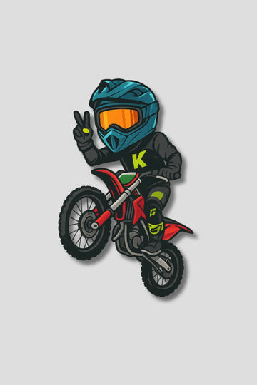 Motorcycle Racer With Adventure Bike Sticker