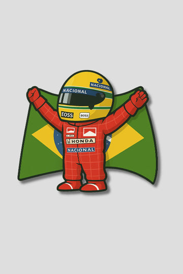 Ayrton Senna F1 Racing Driver Sticker