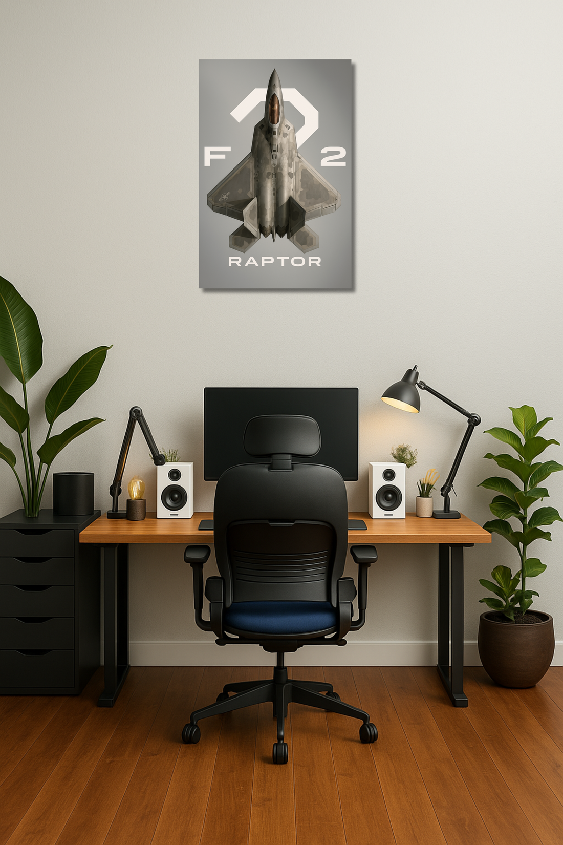F-22 Raptor Aviation Art Metal Print