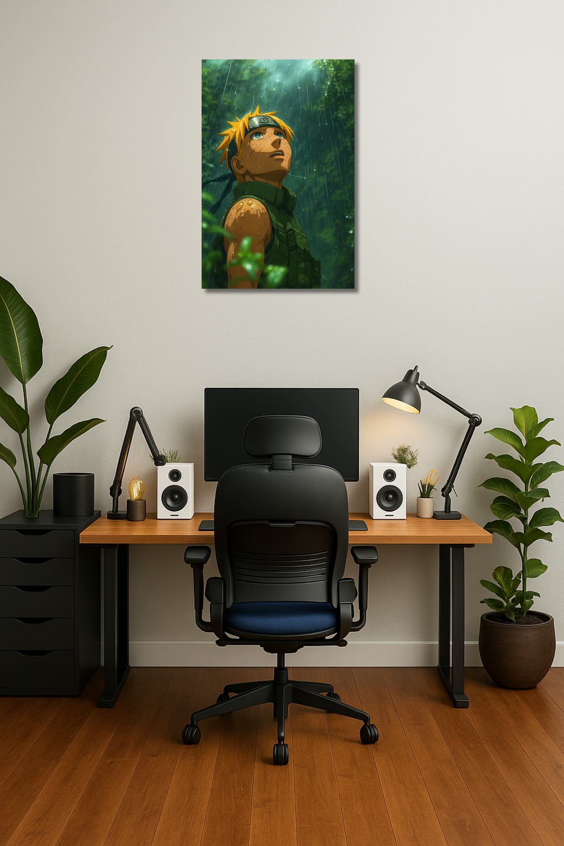 Naruto in the Rain: Metal Poster