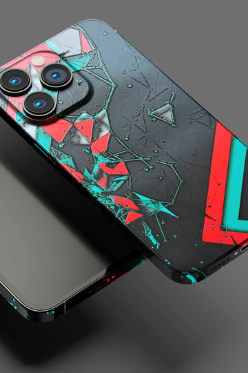 Red & Black Abstract Mobile Skin 1230