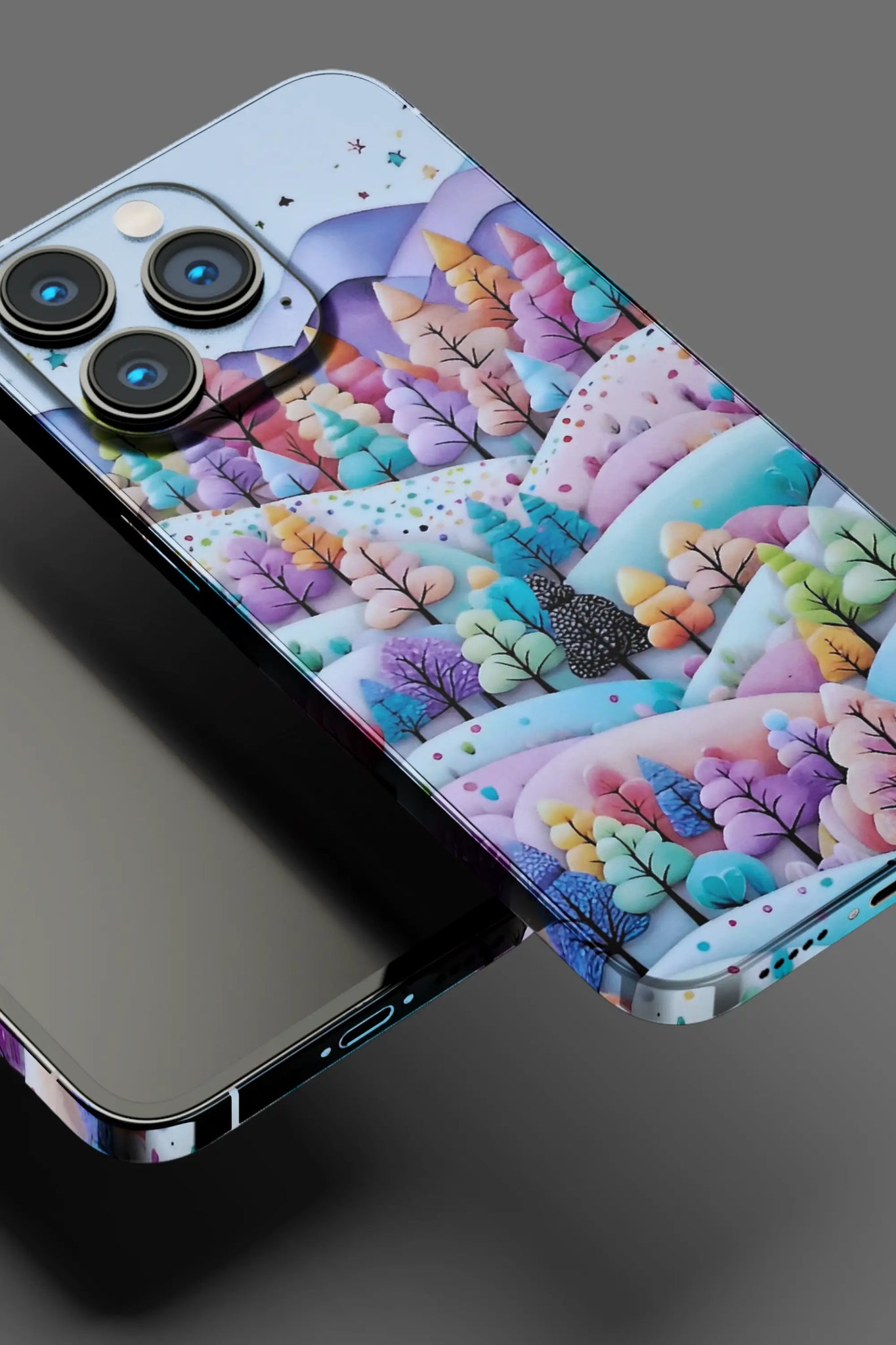 Colorful 3D Tree Printed Mobile Skin 2889