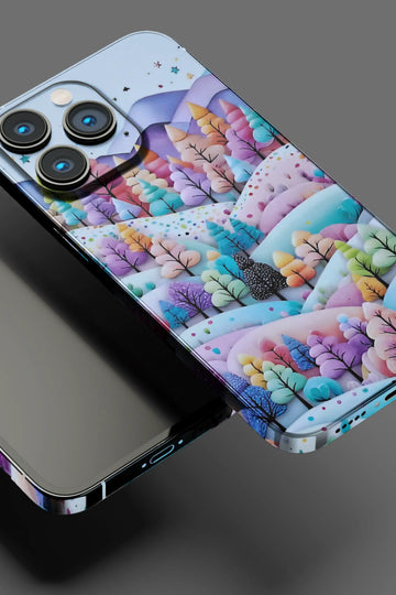 Colorful 3D Tree Printed Mobile Skin 2889