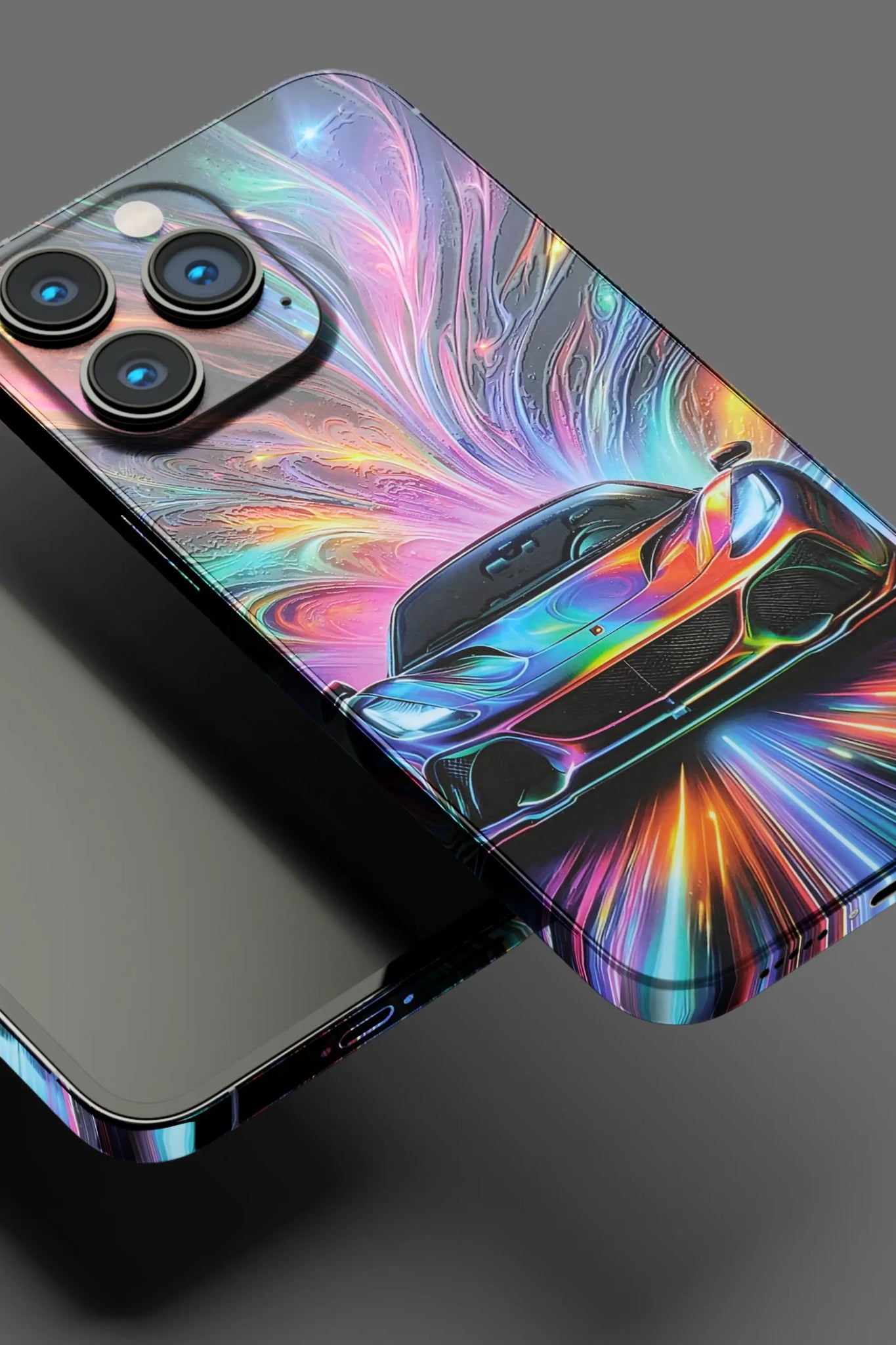 Sports Car With Neon Light Mobile Skin 1666