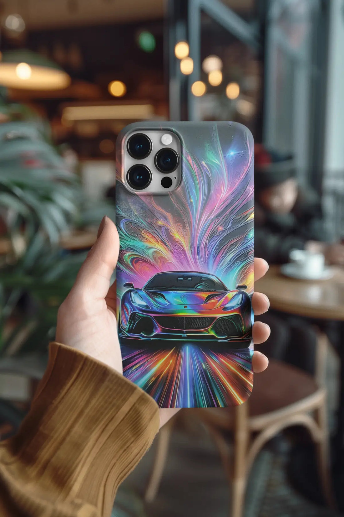 Sports Car With Neon Light Mobile Skin 1666