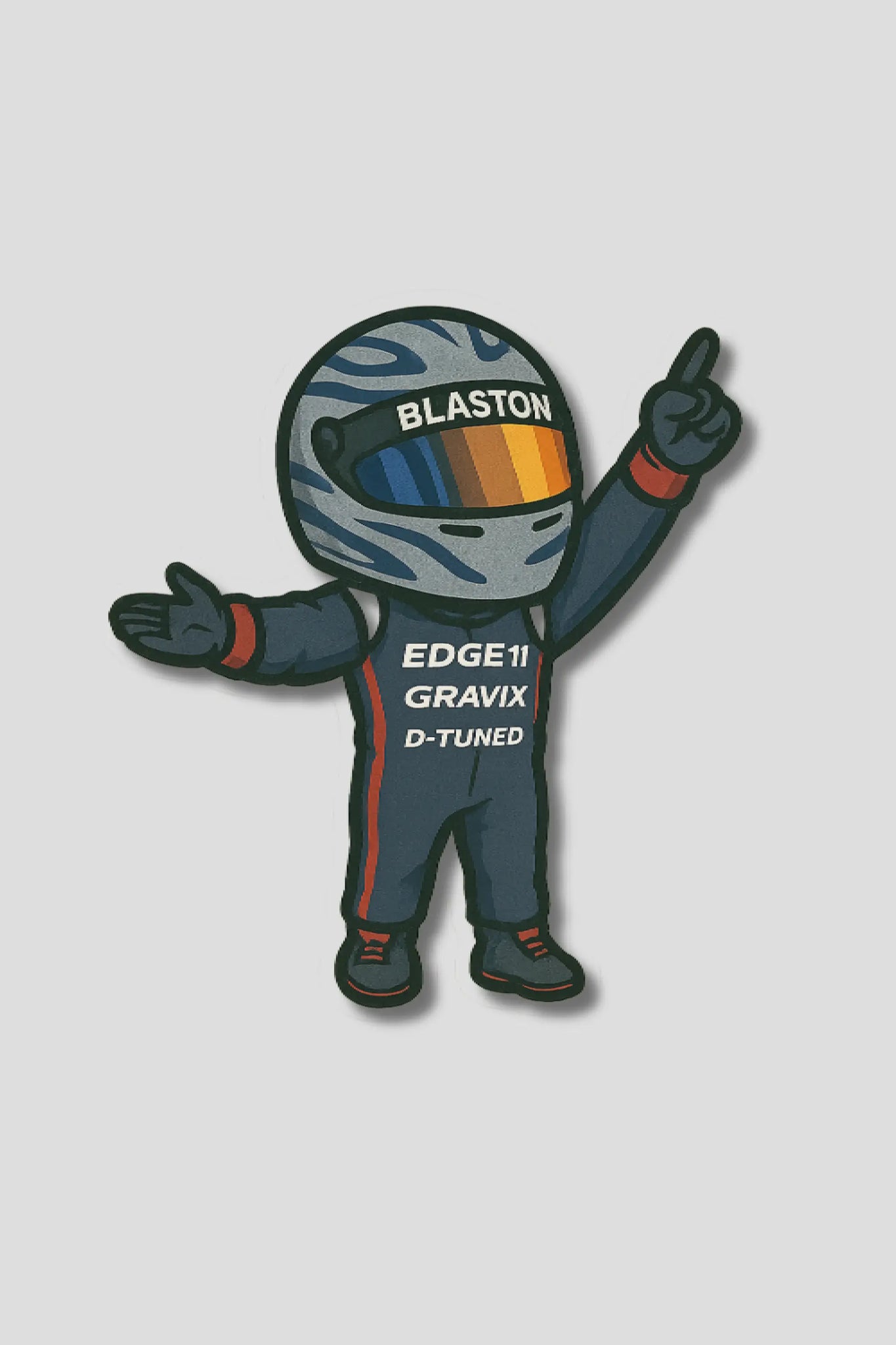 Formula 1 Racing Car Driver Blue Sticker