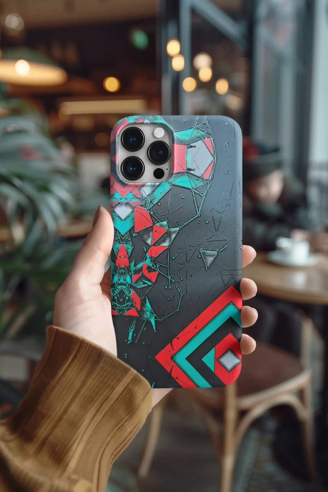Red & Black Abstract Mobile Skin 1230