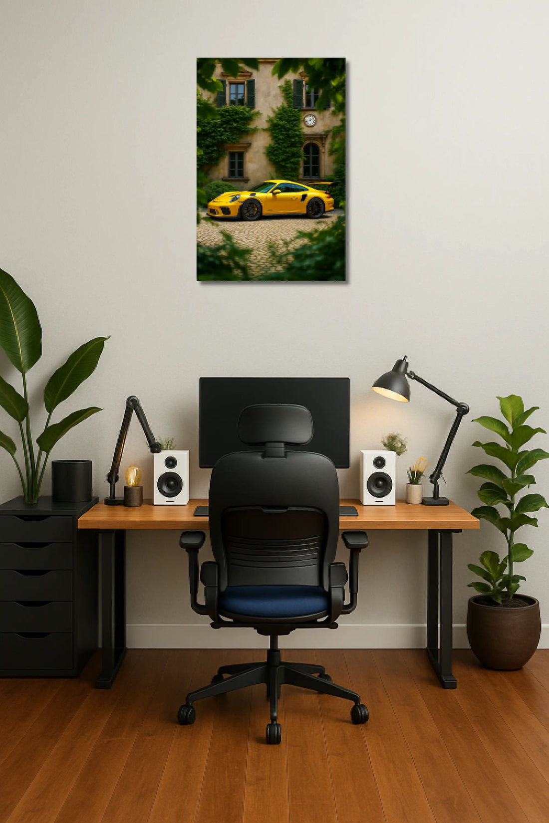 Yellow Porsche GT3 RS Metal Poster 3