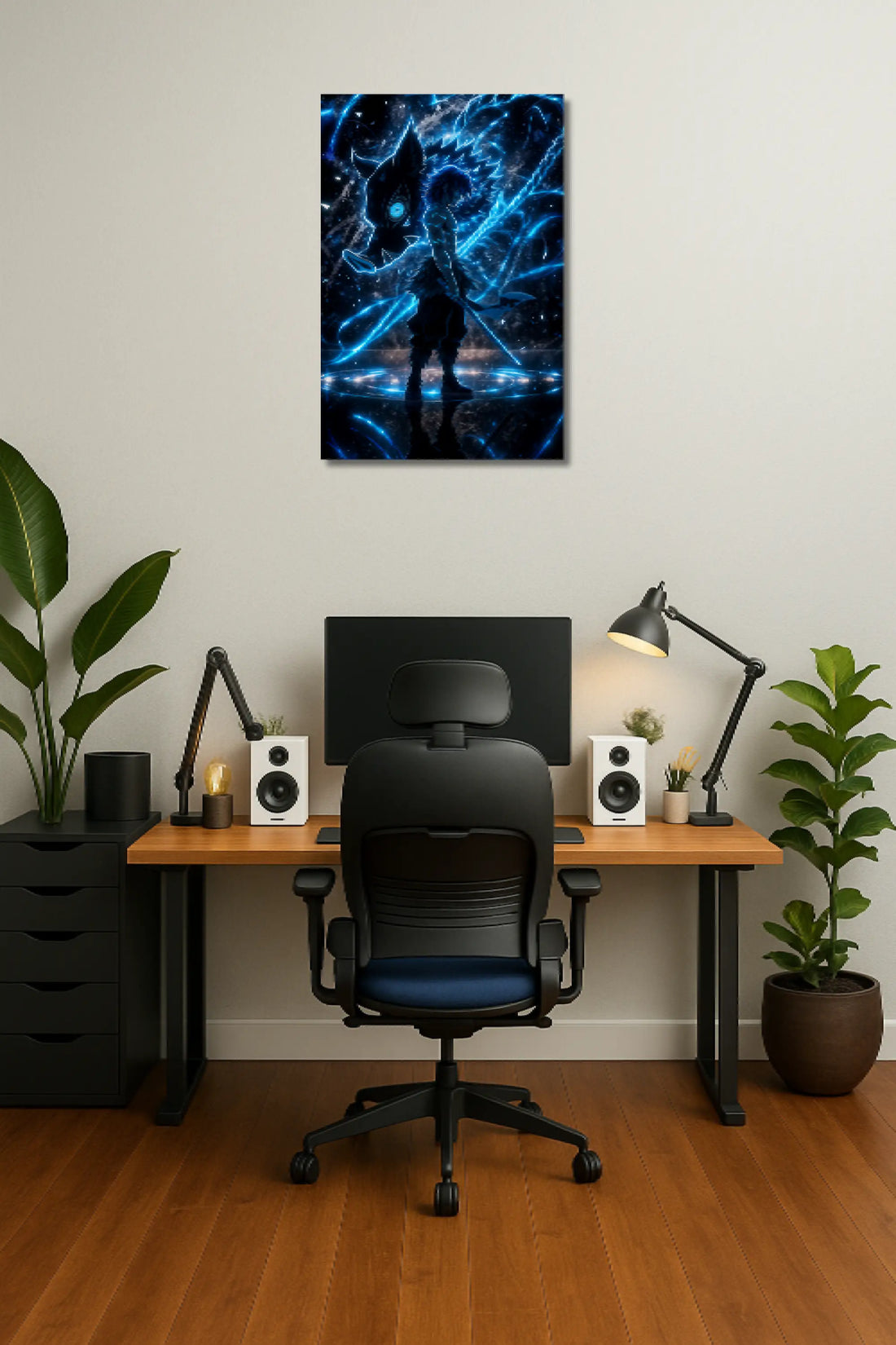 Inosuke Hashibira - Blue Glow Metal Poster